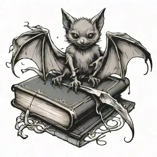 A Bat Symbol Intertwined With Elements Of A Student's Life Like Books And Pens