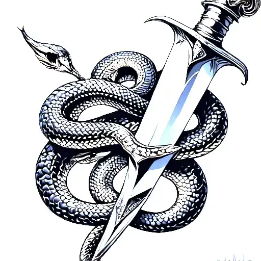 Dagger With Snake Wrapped