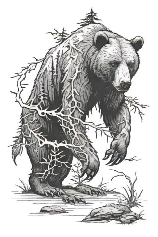 Bear In The Woods And A Scorpion