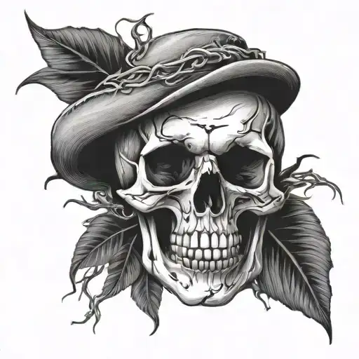 Skull Formed By Intertwining Branches