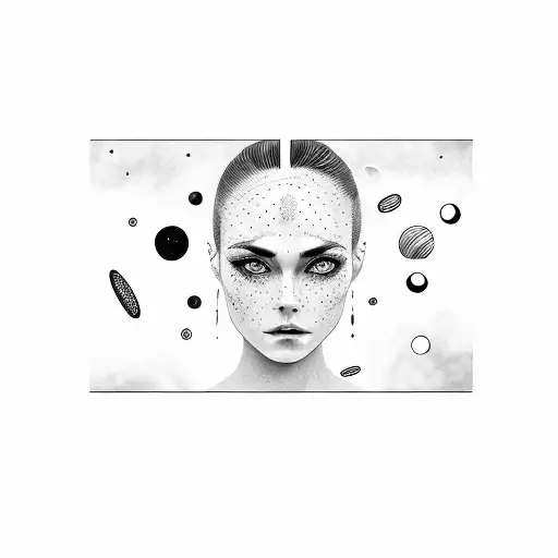 A Close Up Woman's Eyes In Space