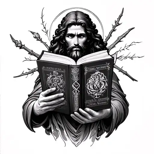 Pagan God Holding History Book