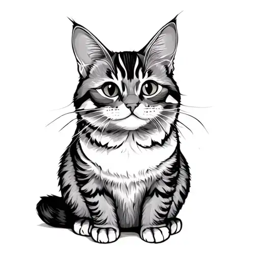 Cursive L Cat Sitting