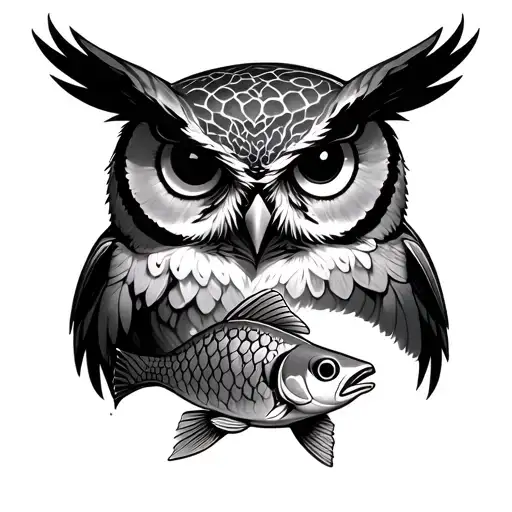 Owl Catching Fish