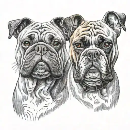 Bulldog And Boxer Dog