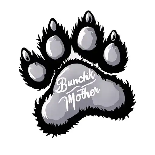 Dog Paw With The Inscription Of His Mother Bunchik