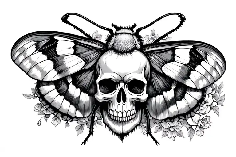 Gyspy Moth With Skull