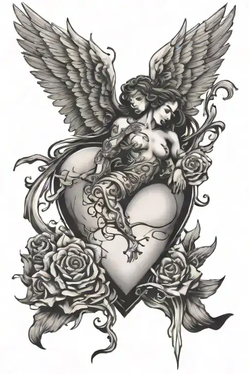 Falling Angel Under A Karma Writing And A Heart Controlled By A Brain Under The Fallen Angel