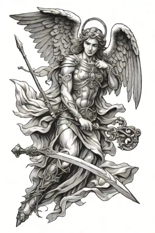 Angel With A Spear Going