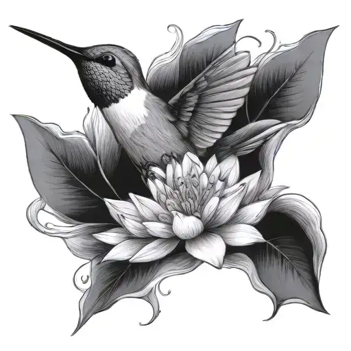Hummingbird And Lotus