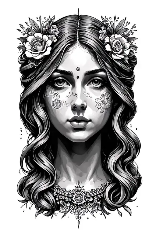 Face Woman And Virgin Sign