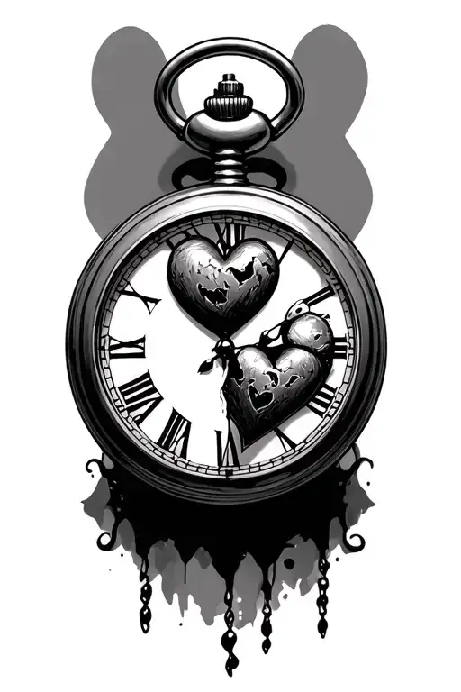 Pocket Watch With Broken Heart