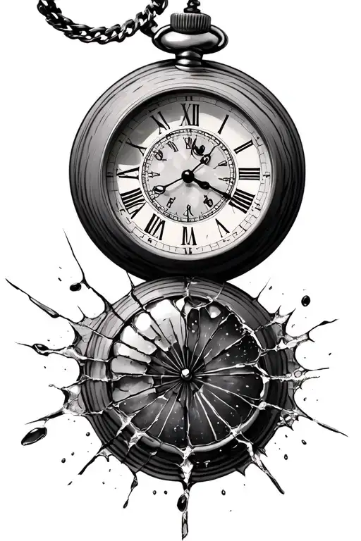 Pocket Watch With Broken Glass