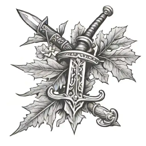 Oak Leave Sword Surrounded