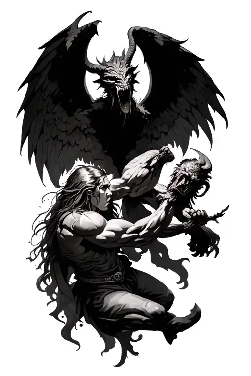 Demon Fighting Angel