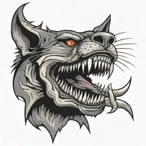 The Word Rabid In A Set Of Rabid Jaws Wide Open