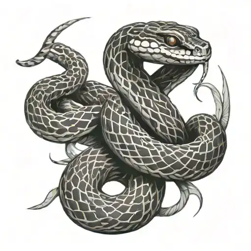 Snake Wrapped Like A Number 8