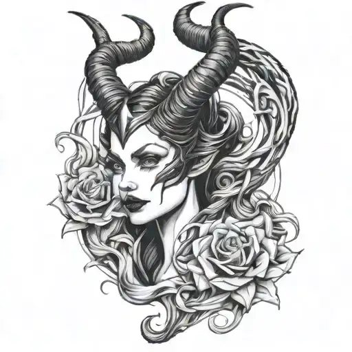 Maleficent And Medusa Combined Together Fineliners