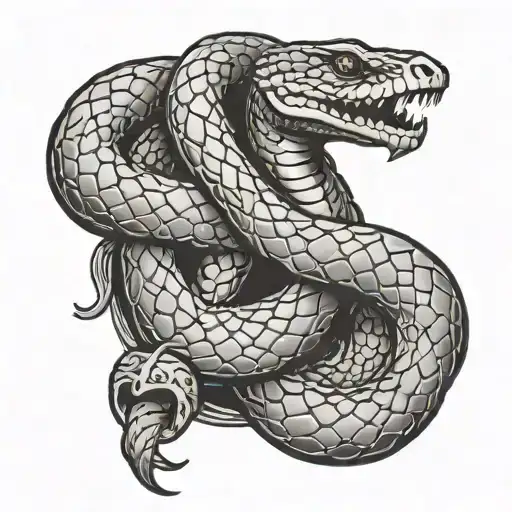 A Snake Getting Choked By A Medieval Gauntlet