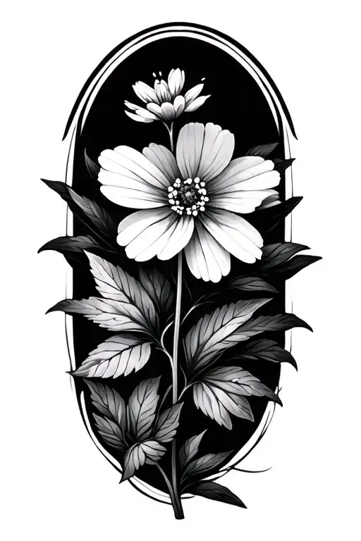 Myosotis And Leaf Plant