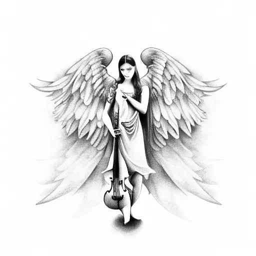 An Angel Playing A Musical Instrument
