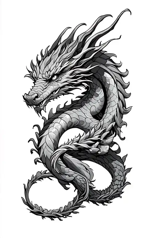 Dragon And Wreath Encircling