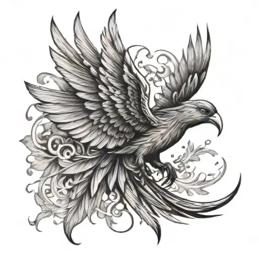 Fenix Bird Spread Wings On Back