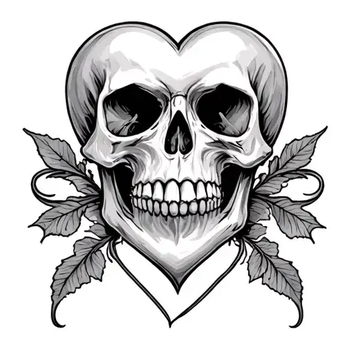 Skull Heart Shape