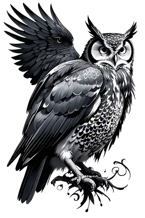 Raven And Owl
