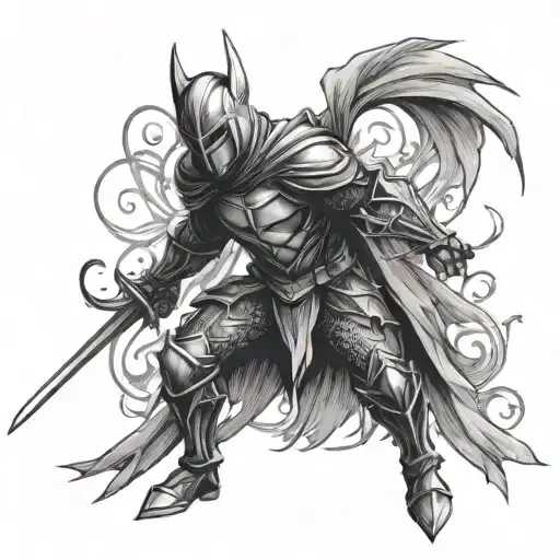 Dark Fantasy Knight With Blade