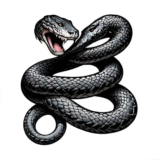 Gym Logo Intertwined With A Snake