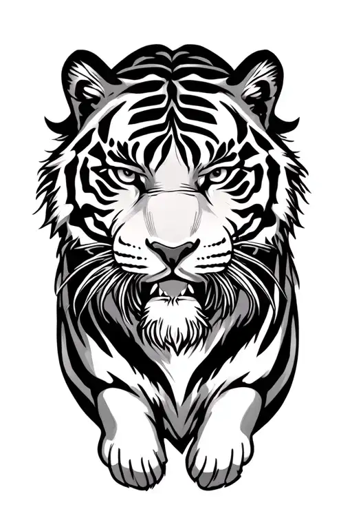 Tiger In Japanese Style