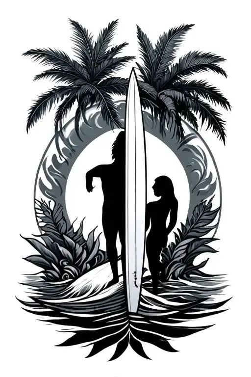 Ohana With Surfboard