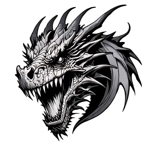 Zombie Dragon Outline