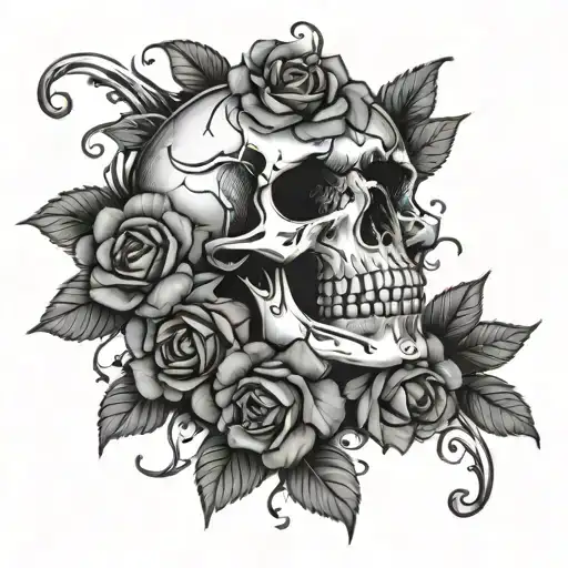 Skull And Roses Dark For Cover