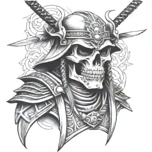 Japanese Skull Dead Samurai