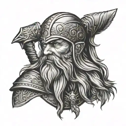 Old And Long Bearded Viking Warrior