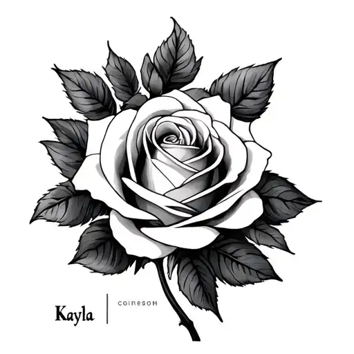 Rose With Kayla Initial In Between Them