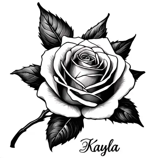 Long Rose With Kayla Initial In Between Them