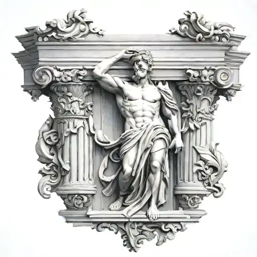 Roman Statue Column All Body