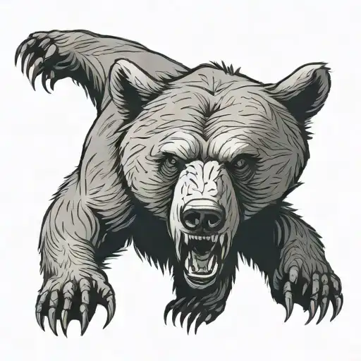 Bear Thats Angry With Claws Out
