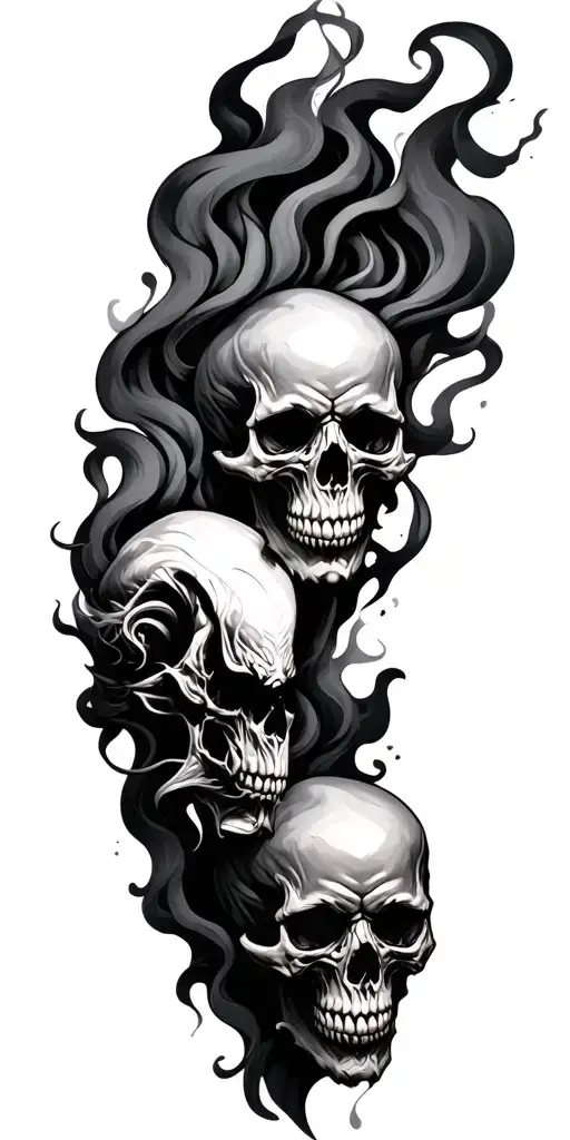 Skulls Smoke Demon Sleeve