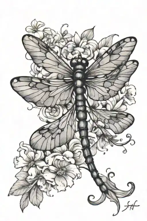 Dragonfly And Semicolon Symbol