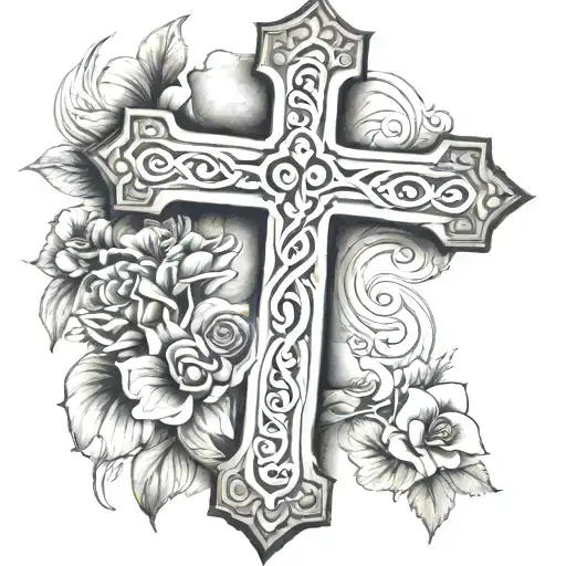 Cross With Roman Numeral Birth Dates Of 2 People