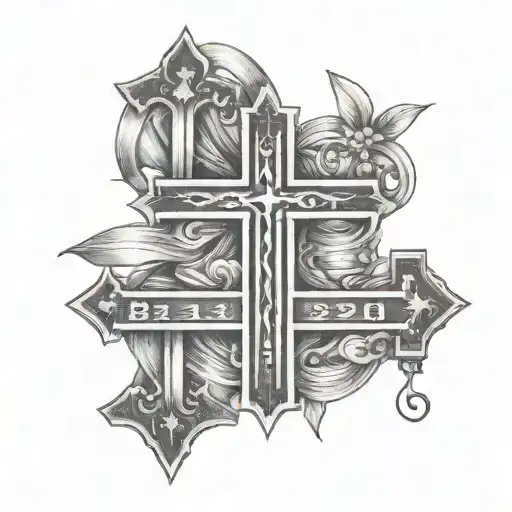 Cross With Roman Numeral Birth Dates Of 2 People