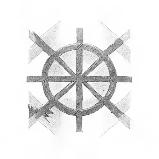 Cross With The Greek Country Flag Wrapped Around It