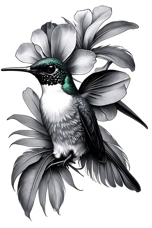 Feather Hummingbird Royal Poinciana Orchid Flower