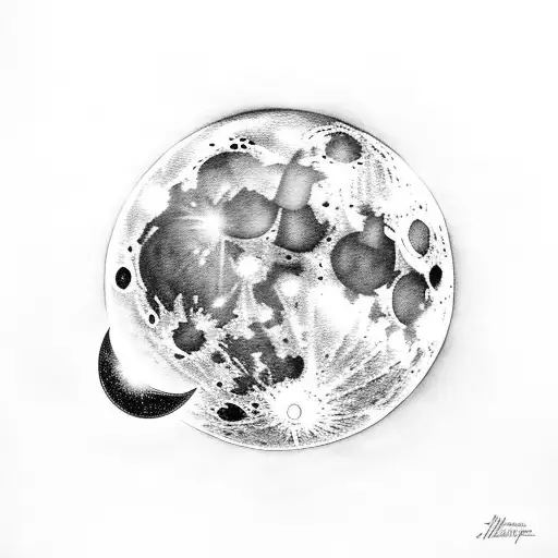 Mystical Moon With A Guitar As The Reflection