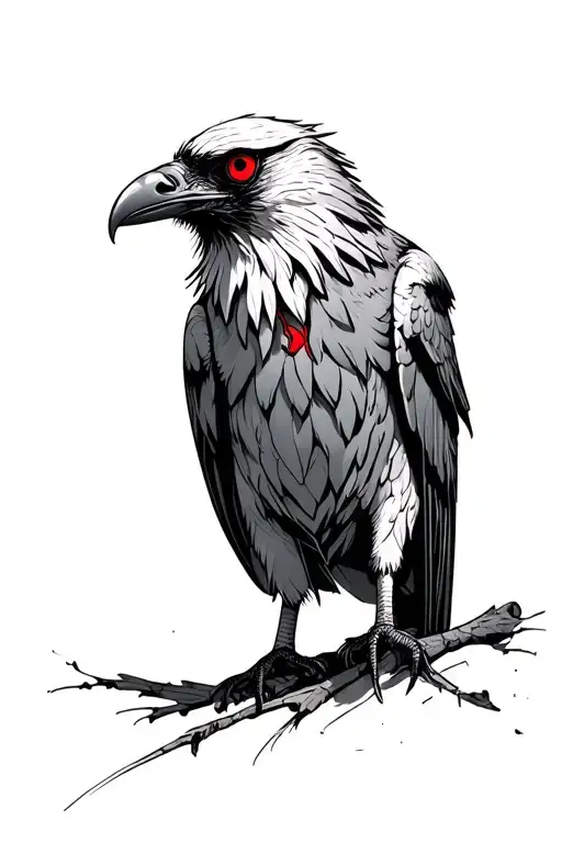Three Eyed Raven With A Red Mark On It's Cheek Inspired By Bloodraven From A Game Of Thrones