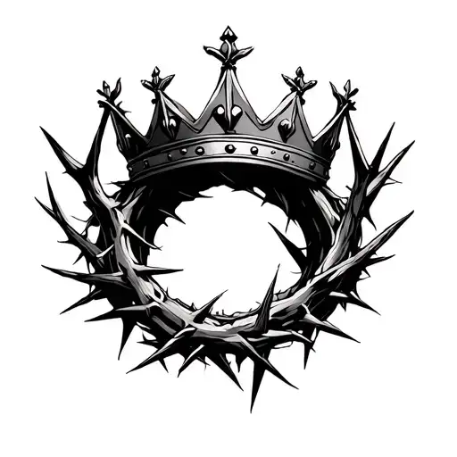 Crown Of Thorns With Royal Crown
